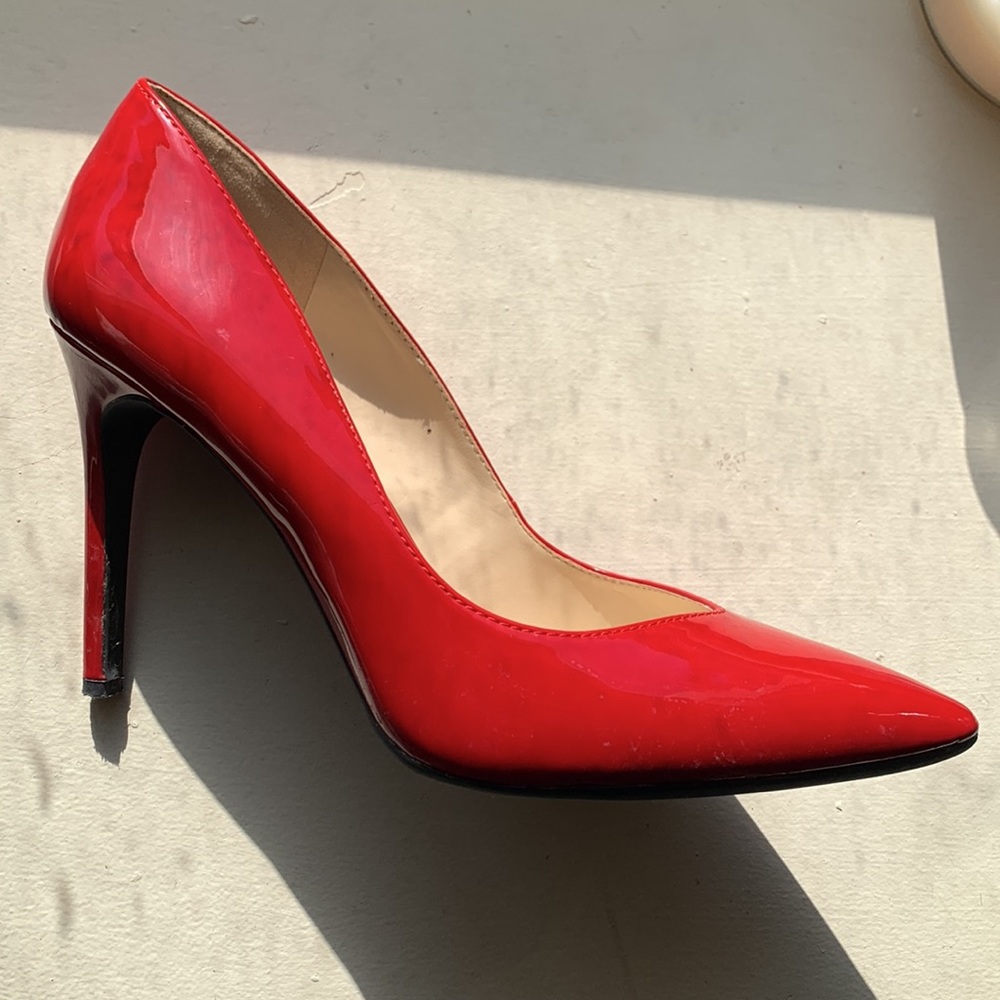Bright Red Jessica Simpson High Heels - Picture 1 of 7